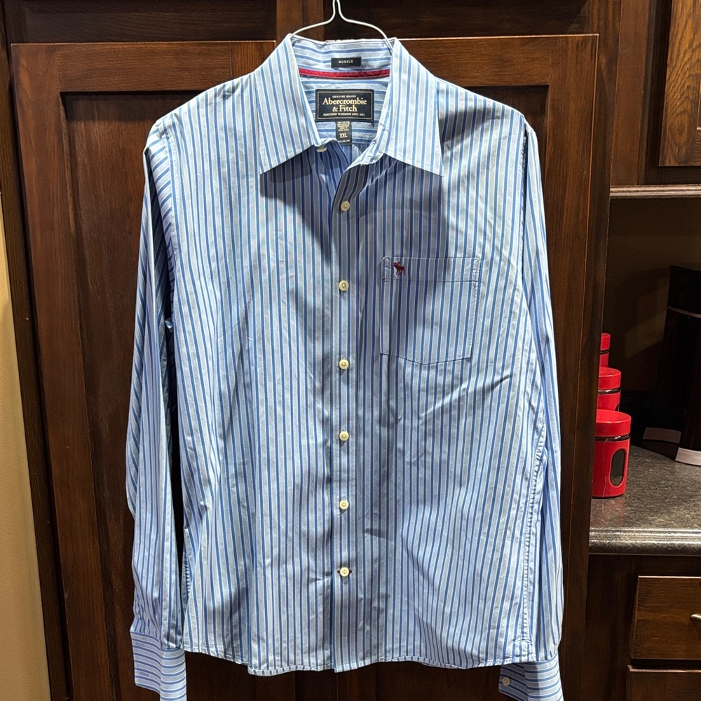 Abercrombie & Fitch Light Blue Striped Shirt